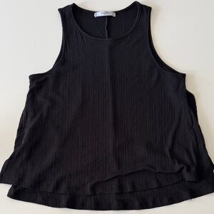 Mango Black Ribbed Tank Top